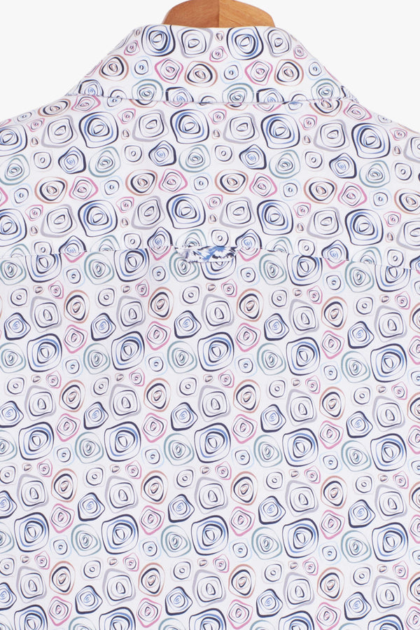 Camisa Hombre Leonardo Sport Popelin Blanco Azul