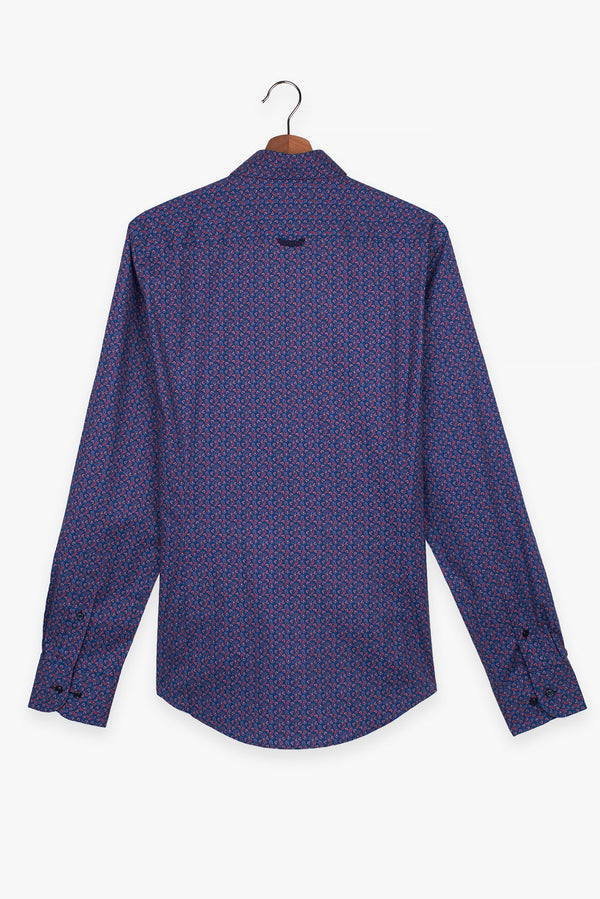 Leonardo Sport Poplin Man Shirt Blue Red