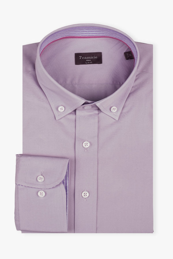 Camicia Uomo Leonardo Sport Popelin Stretch Lilla