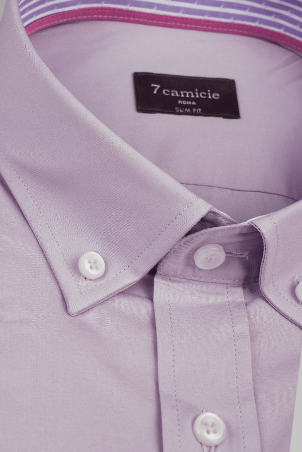 Camicia Uomo Leonardo Sport Popelin Stretch Lilla