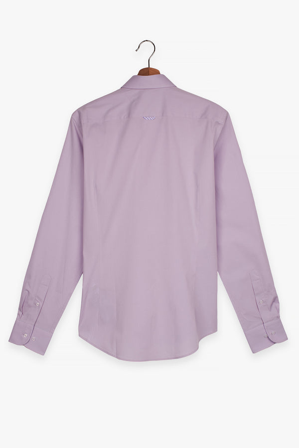 Camicia Uomo Leonardo Sport Popelin Stretch Lilla