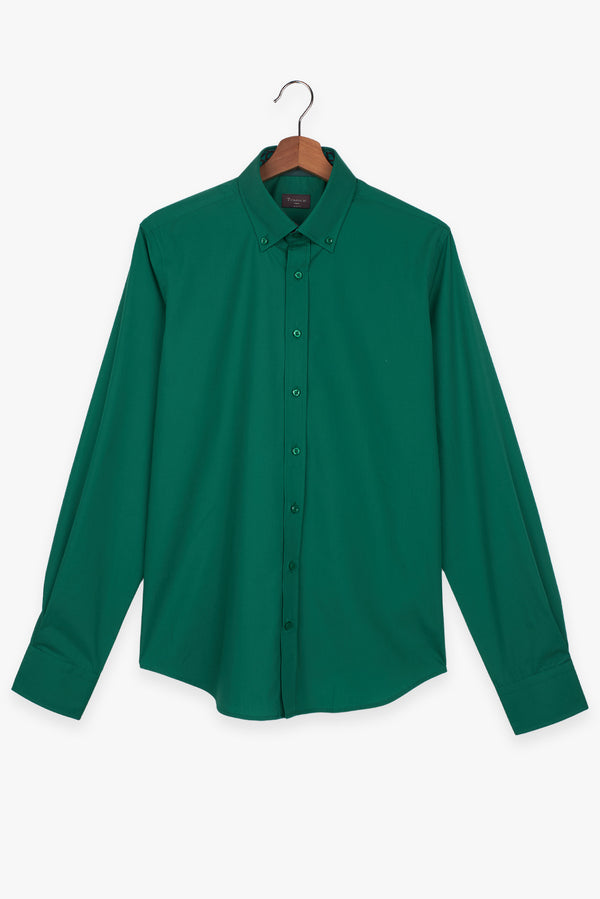 Camicia Uomo Leonardo Sport Popelin Stretch Verde