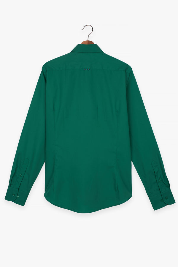 Camicia Uomo Leonardo Sport Popelin Stretch Verde