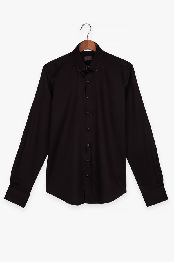 Leonardo Sport Herren Hemd Satin Schwarz