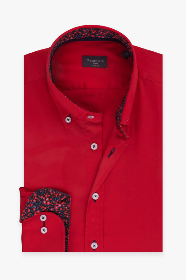 Camisa Hombre Leonardo Sport Satin Rojo