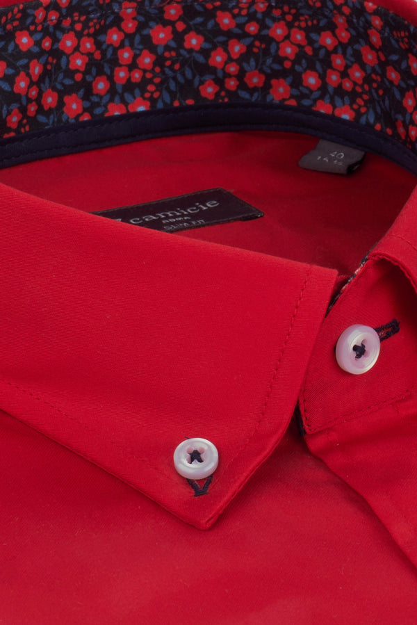 Camisa Hombre Leonardo Sport Satin Rojo