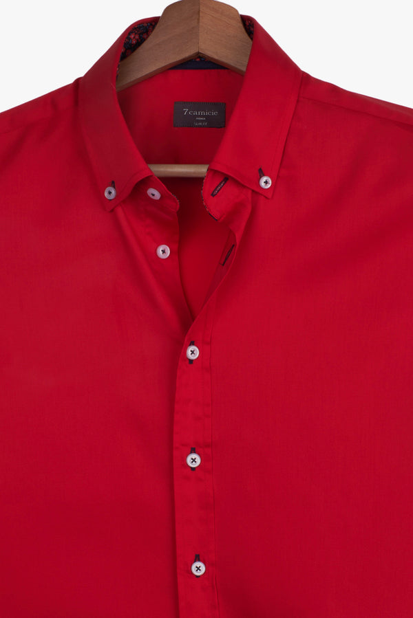 Camisa Hombre Leonardo Sport Satin Rojo