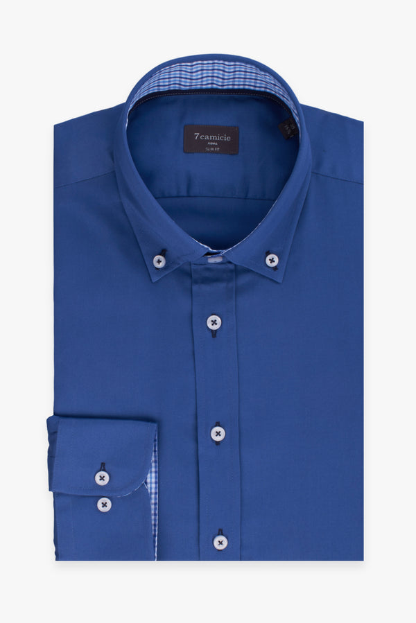 Leonardo Sport Herren Hemd Satin Blau