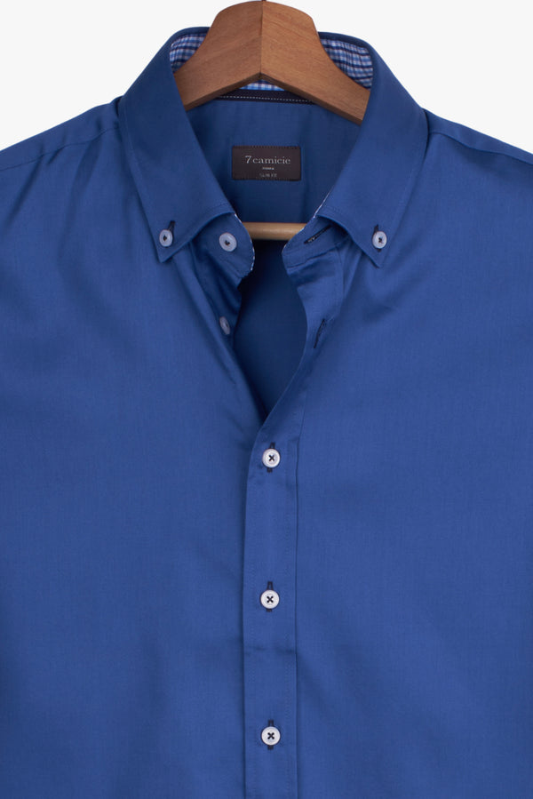 Leonardo Sport Herren Hemd Satin Blau