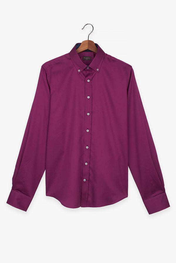 Chemise Homme Leonardo Sport Satin Violet