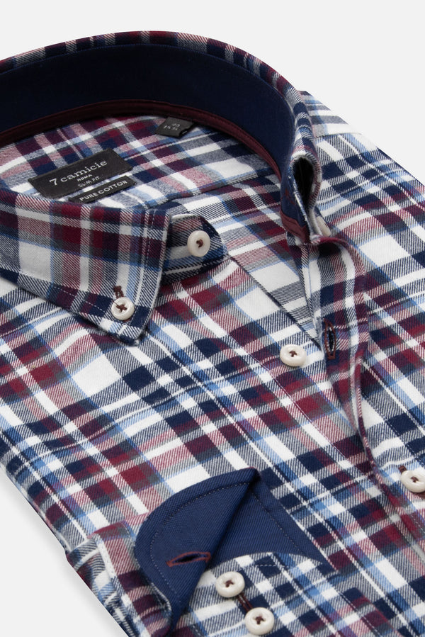 Leonardo Sport Herren Hemd Flanell Blau Rot