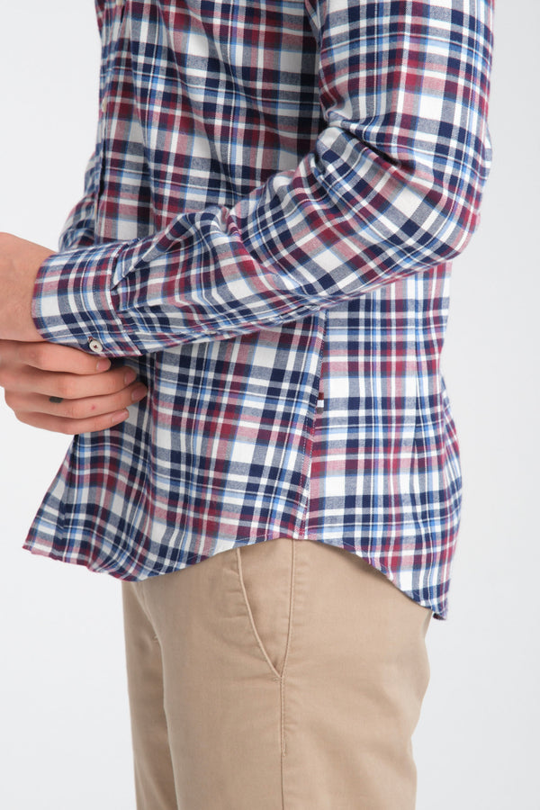 Leonardo Sport Herren Hemd Flanell Blau Rot