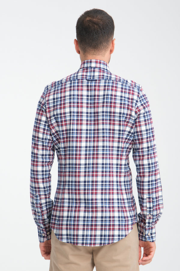 Leonardo Sport Herren Hemd Flanell Blau Rot