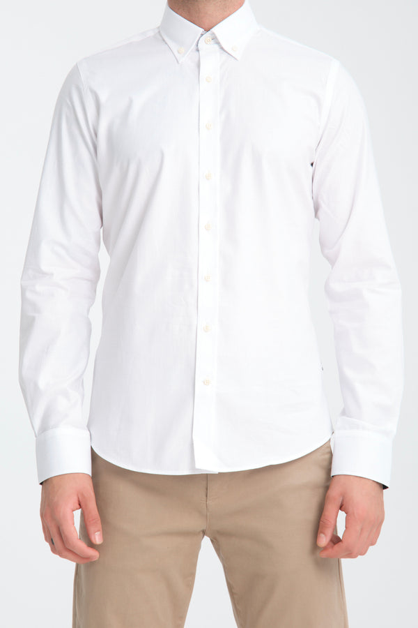 Chemise Homme Leonardo Sport Jacquard Blanc