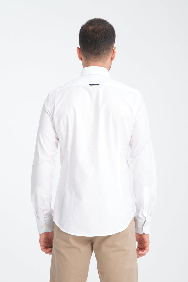 Chemise Homme Leonardo Sport Jacquard Blanc