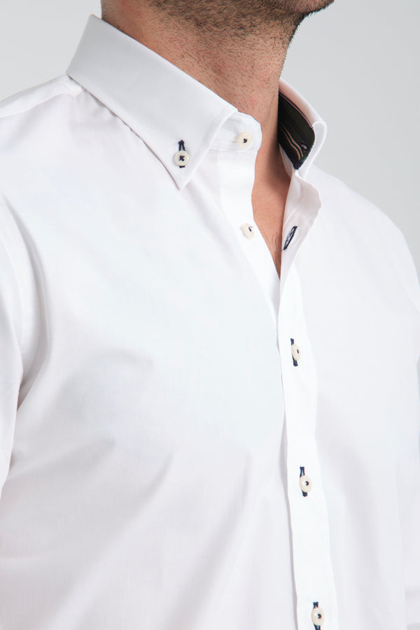 Leonardo Sport Poplin Stretch Man Shirt White