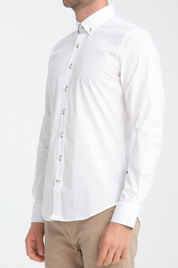 Leonardo Sport Poplin Stretch Man Shirt White