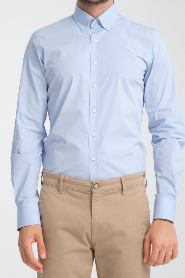 Leonardo Sport Poplin Stretch Man Shirt Light Blue