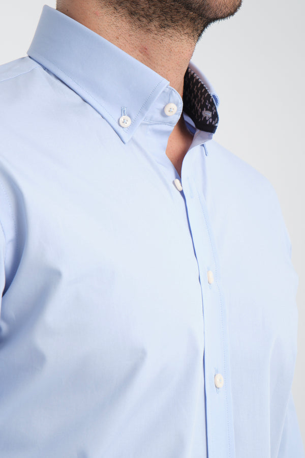 Leonardo Sport Poplin Stretch Man Shirt Light Blue