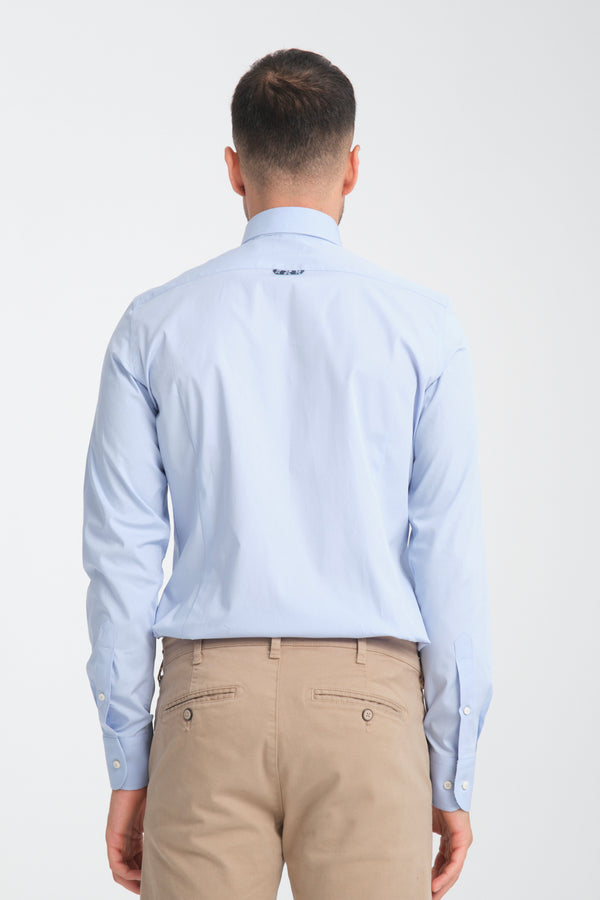 Leonardo Sport Poplin Stretch Man Shirt Light Blue