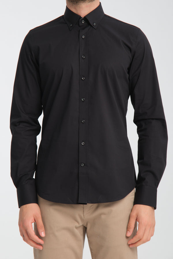 Leonardo Sport Poplin Stretch Man Shirt Black