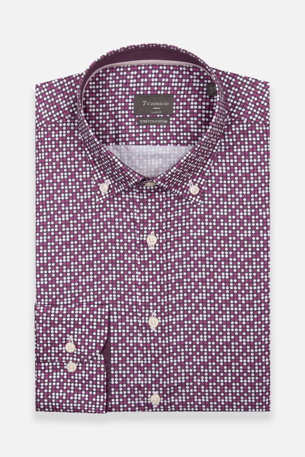 Leonardo Sport Poplin Stretch Man Shirt Purple Purple
