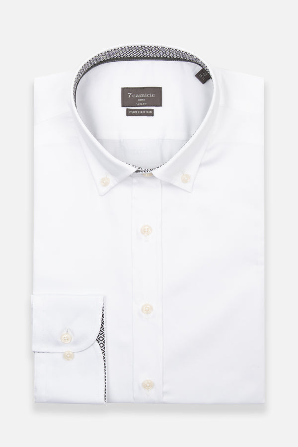 Leonardo Sport Herren Hemd Satin Weiss
