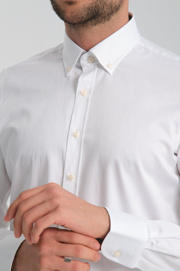 Leonardo Sport Herren Hemd Satin Weiss