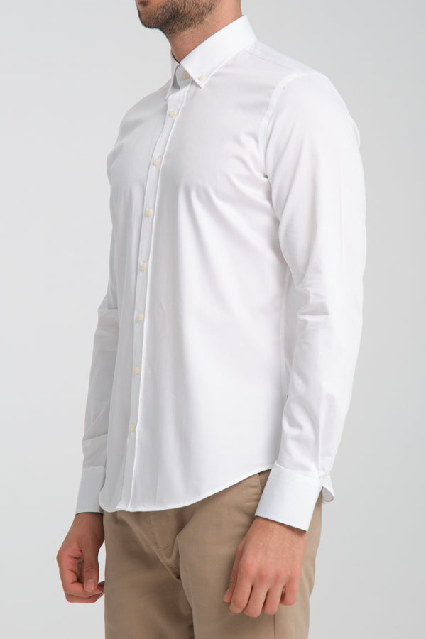 Leonardo Sport Herren Hemd Satin Weiss