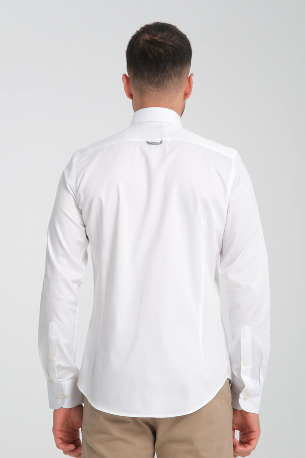 Leonardo Sport Herren Hemd Satin Weiss