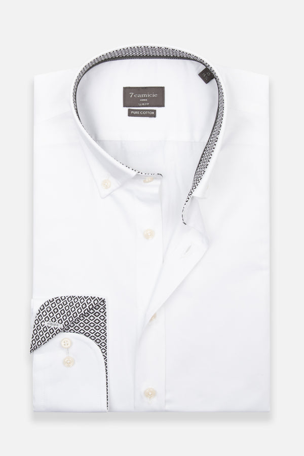Leonardo Sport Herren Hemd Satin Weiss
