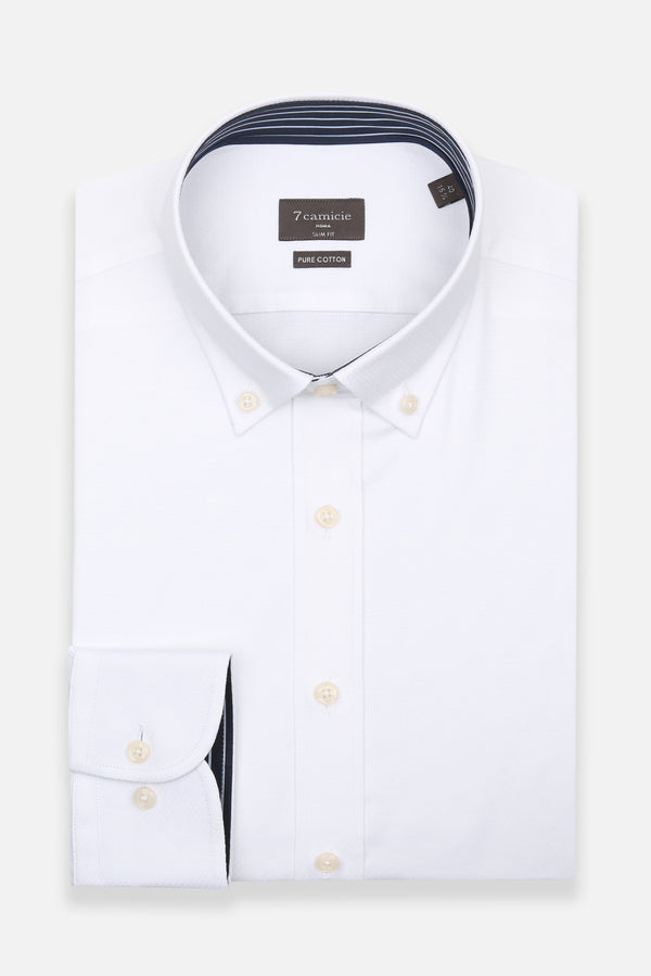 Chemise Homme Leonardo Sport Jacquard Blanc Blanc