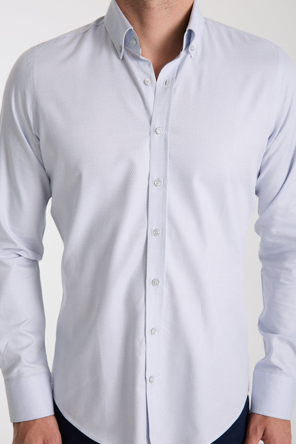 Chemise Homme Leonardo Sport Jacquard Blanc Blanc