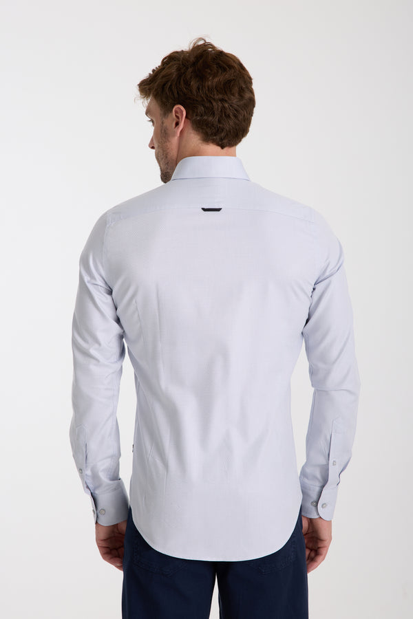 Chemise Homme Leonardo Sport Jacquard Blanc Blanc