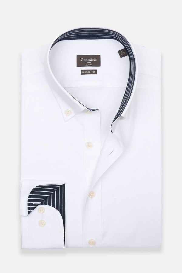Chemise Homme Leonardo Sport Jacquard Blanc Blanc