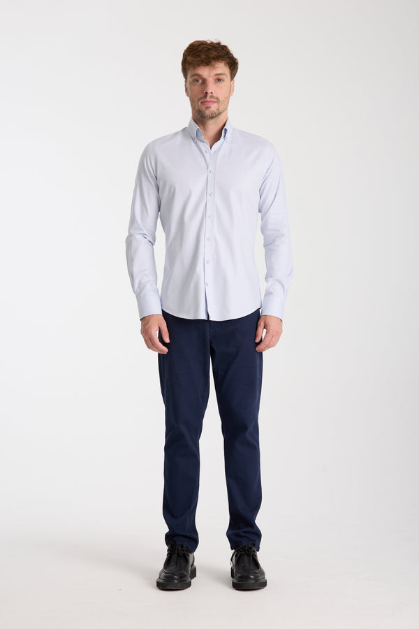 Chemise Homme Leonardo Sport Jacquard Blanc Blanc