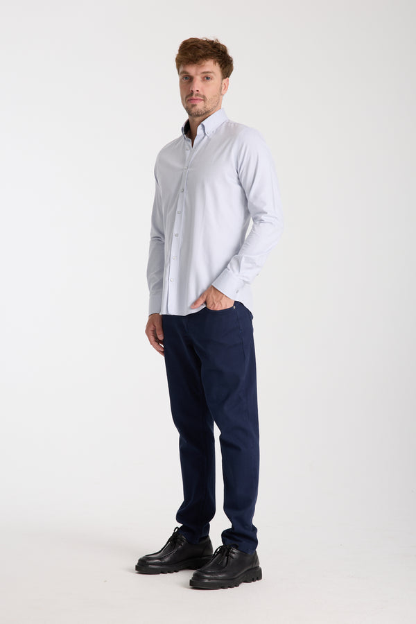 Chemise Homme Leonardo Sport Jacquard Blanc Blanc