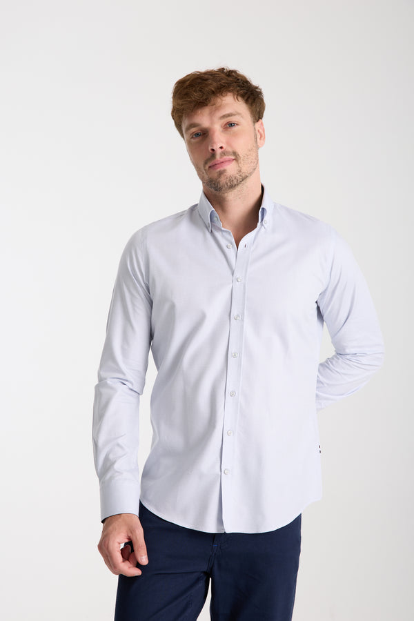 Chemise Homme Leonardo Sport Jacquard Blanc Blanc