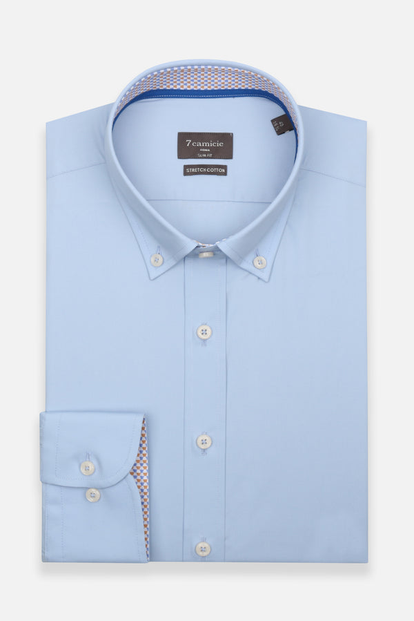Leonardo Sport Poplin Stretch Man Shirt Light Blue