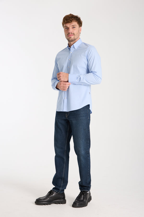 Leonardo Sport Poplin Stretch Man Shirt Light Blue