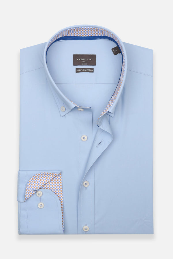 Leonardo Sport Poplin Stretch Man Shirt Light Blue