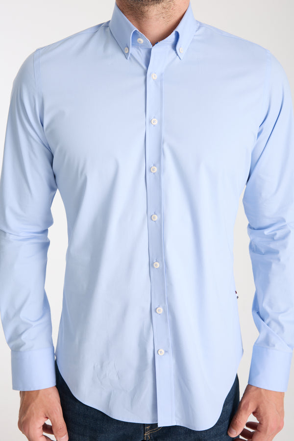 Leonardo Sport Poplin Stretch Man Shirt Light Blue
