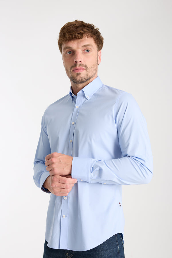 Leonardo Sport Poplin Stretch Man Shirt Light Blue
