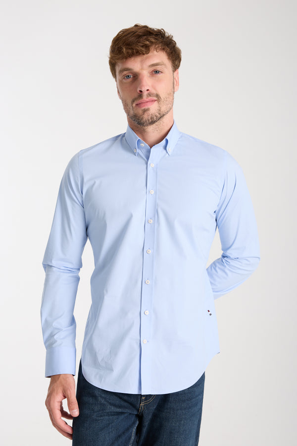 Leonardo Sport Poplin Stretch Man Shirt Light Blue