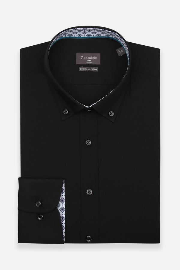 Chemise Homme Leonardo Sport Popelin Stretch Noir
