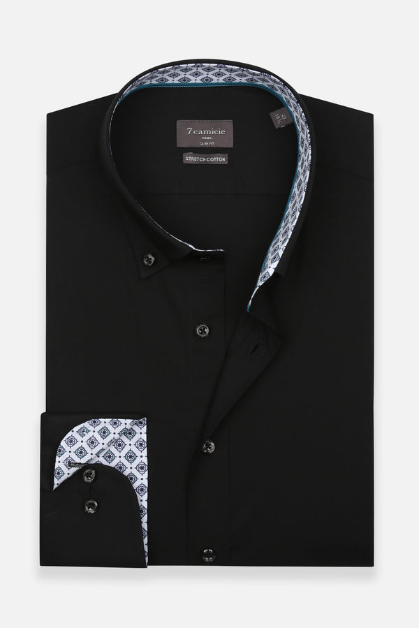 Chemise Homme Leonardo Sport Popelin Stretch Noir