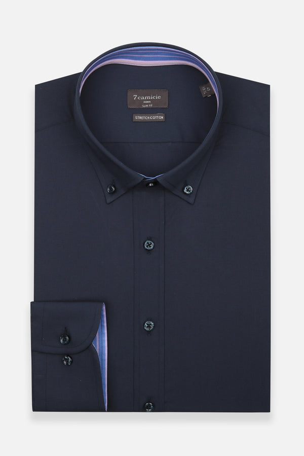 Leonardo Sport Herren Hemd Poplin Stretch Blau