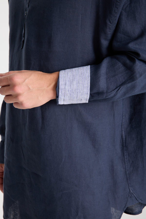 Leonardo Sport Herren Hemd Poplin Stretch Blau
