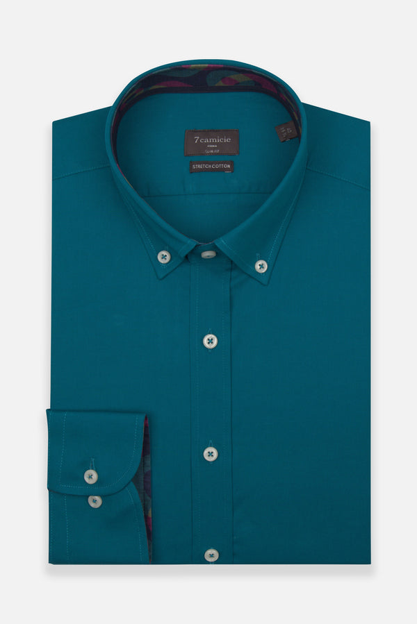 Camisa Hombre Leonardo Sport Popelin Stretch Verde