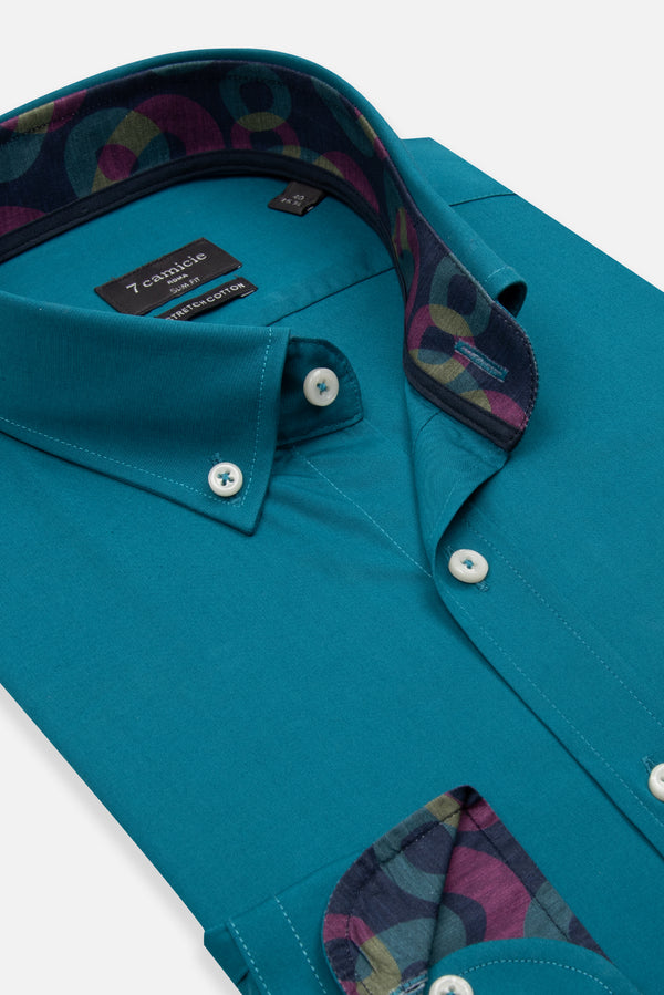 Camisa Hombre Leonardo Sport Popelin Stretch Verde